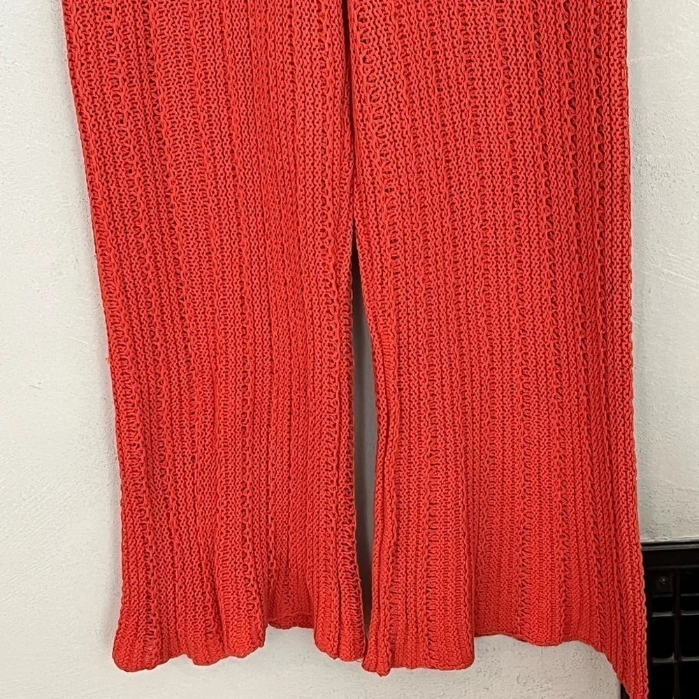 NWT Free People Beach Day Sweater Pants Boho Comfy Cotton Size M Terra Cotta